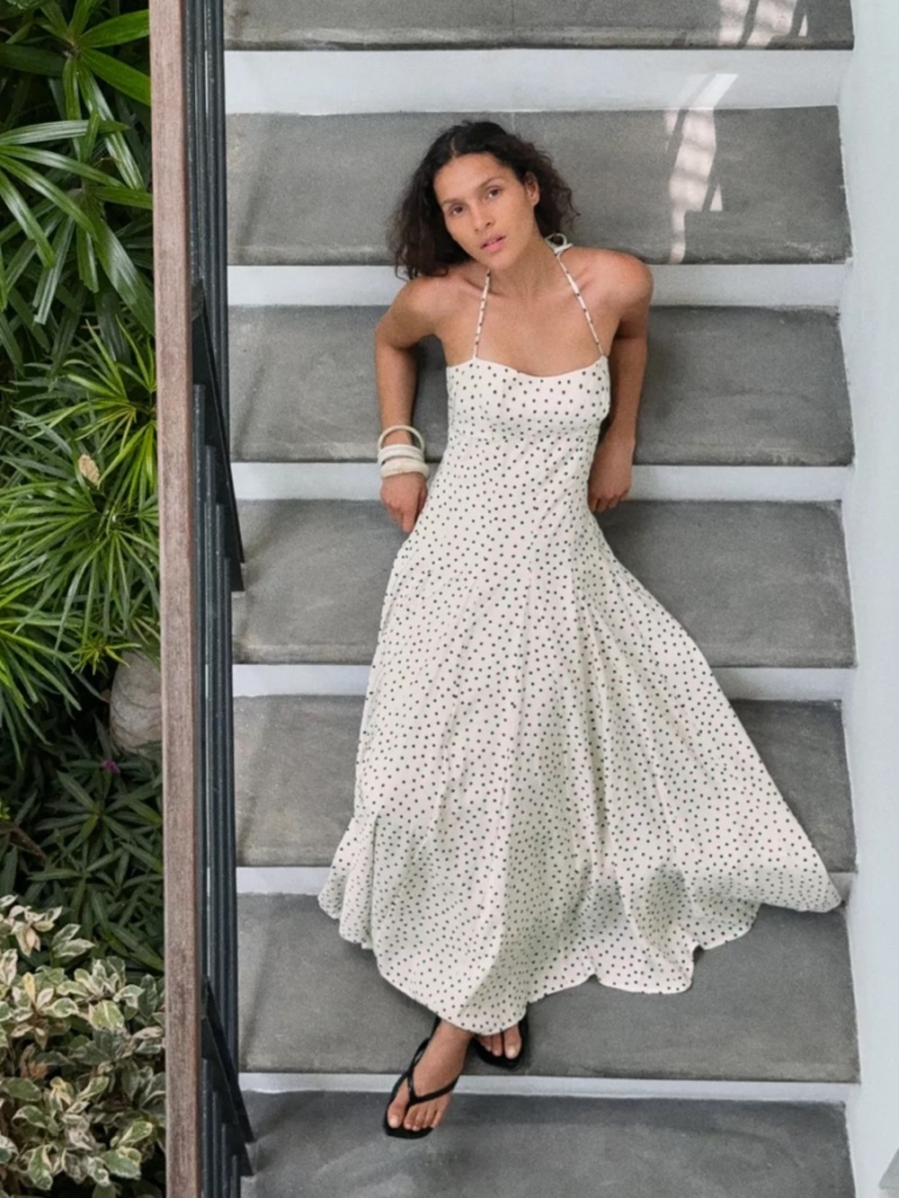 ZARA POLKA DOT MIDI DRESS